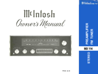 McIntosh MX-114 - Owners manual 